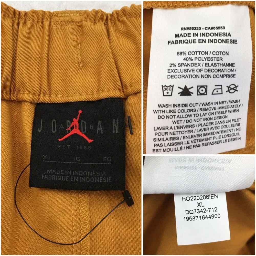 NEW Jordan Flight Mens XL Cargo Pants Chutney Brown Gold Standard Fit DQ7342-712